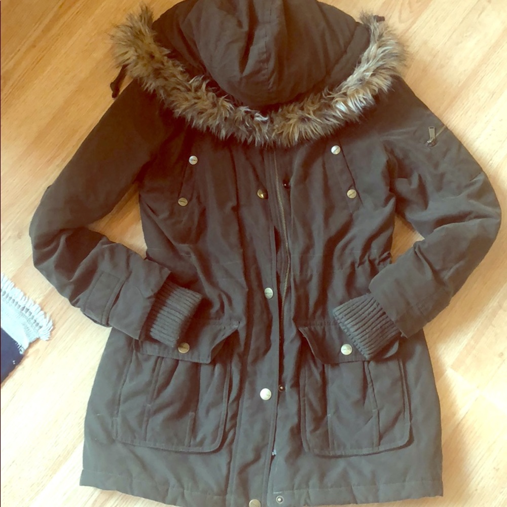 DKNY army style coat 🧥 with a hoodie